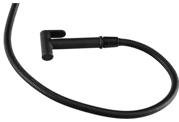 Aqualine - Rubinetto per bidet con doccia da incasso opaco nero