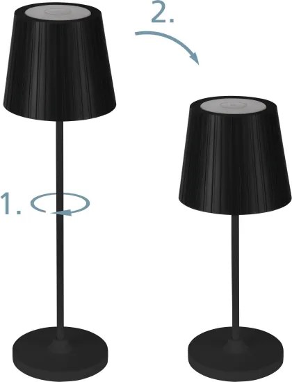 Eglo 75794 - Lampada da tavolo da esterno dimmerabile CABOZO LED/3,8W/5V 2000 mAh IP44 nera