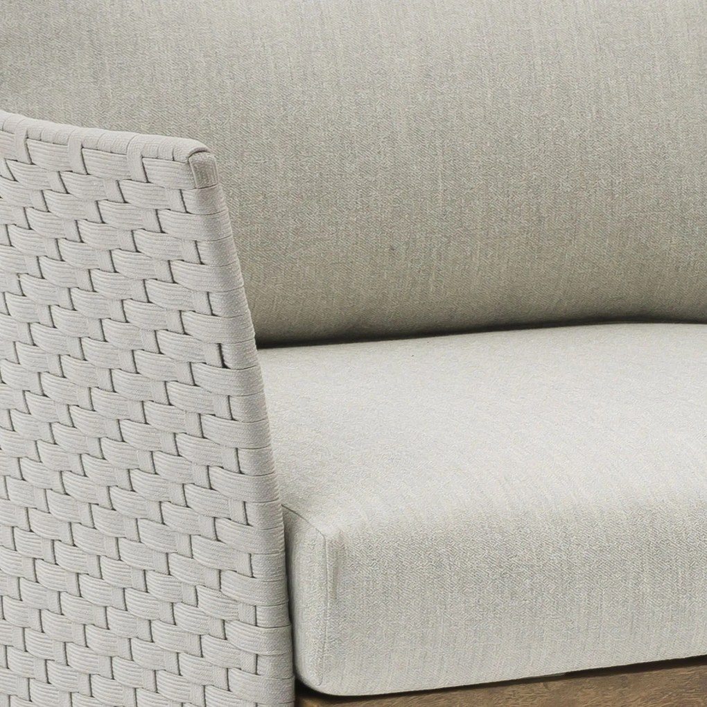 ZORA - salotto con struttura in alluminio effetto legno