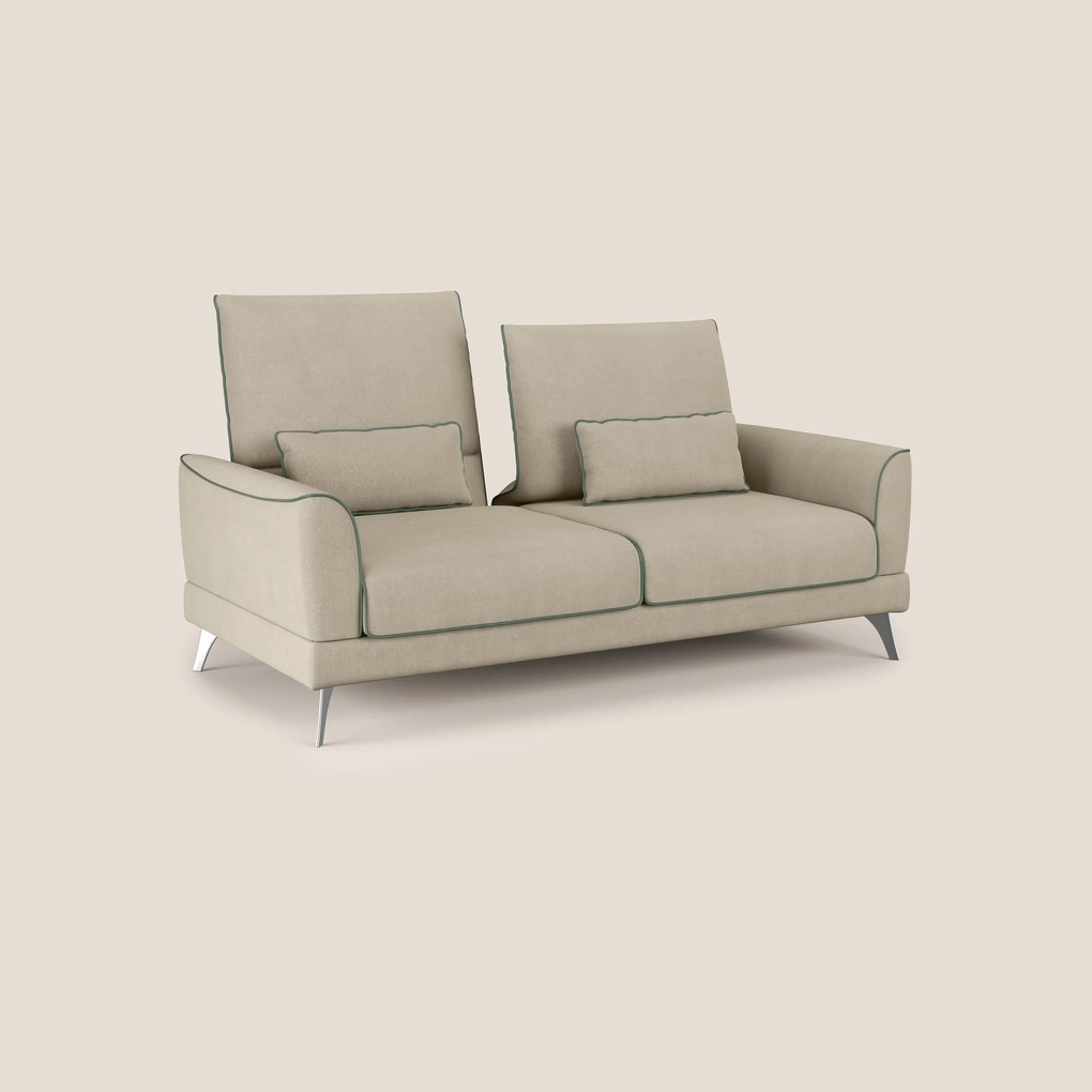 Tommy Divano relax bicolore con schienali traslanti in microfibra smacchiabile T11 tortora - verde