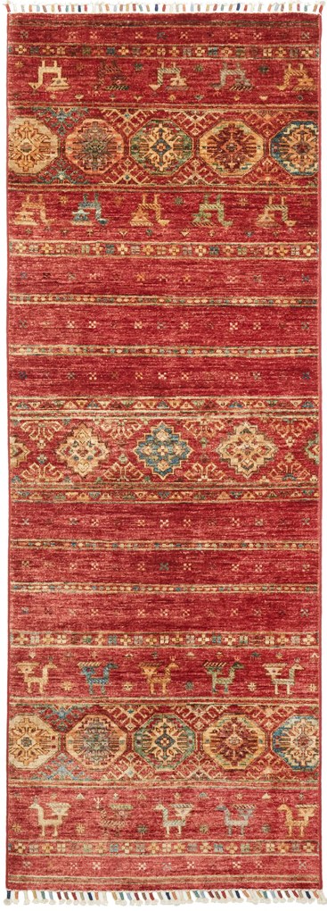 Samarkand Tappeto orientale 210 x 80 Rosso (Pakistan) Annodato A Mano