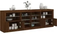 Credenza con Luci LED Rovere Marrone 202x37x67 cmcod mxl 86014