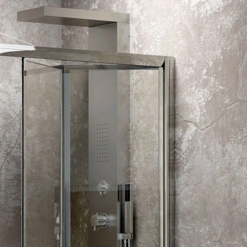 Kamalu - Cabina doccia angolare 70x90 apertura porta 70cm a libro modello KM4000S