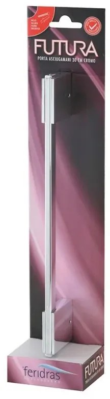 Porta asciugamani da parete 30 cm in acciaio cromato Futura
