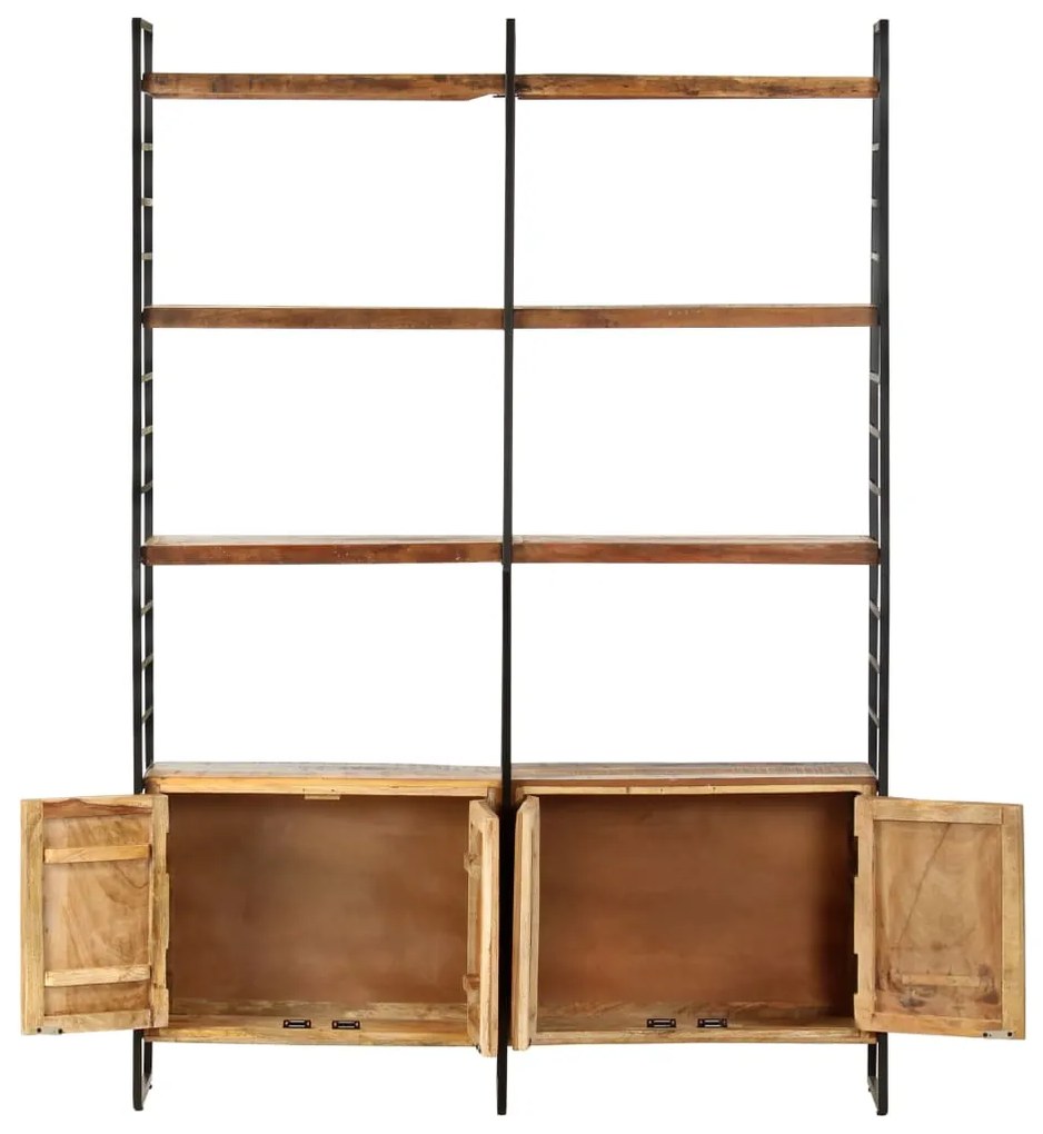 Libreria a 4 livelli legno massello di recupero 124x30x180 cm