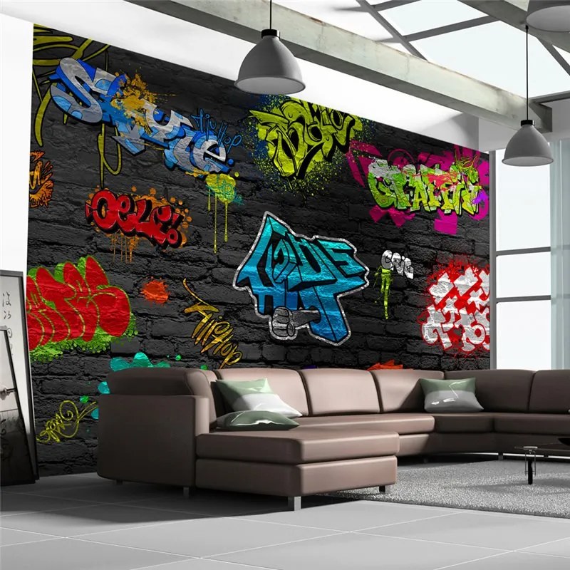 Fotomurale  Graffiti wall  Colore Nero, Dimensioni e Misure 100x70