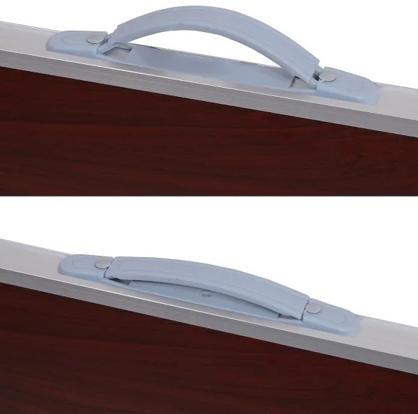 Tavolo da campeggio pieghevole marrone/cromo