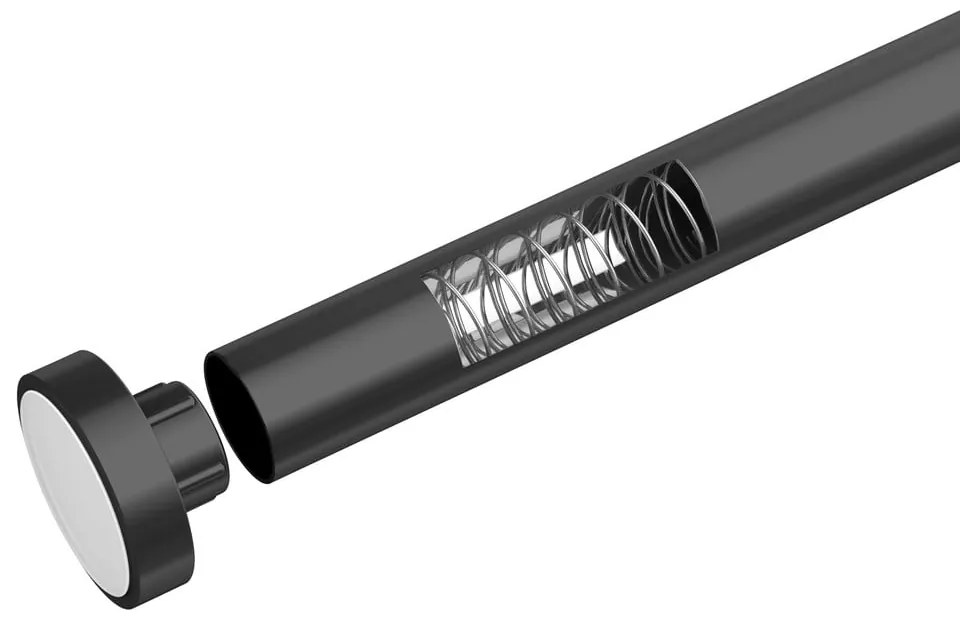 Asta da bagno telescopica nera, lunghezza 110-185 cm Luz - Wenko