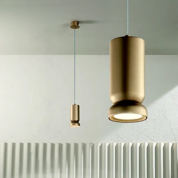 Lampada a sospensione D8,5 cm LILIUM in alluminio verniciato a polvere Oro