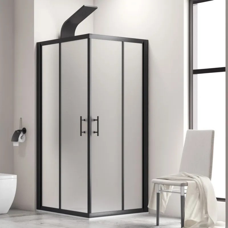 Box doccia 90x120 colore nero vetro opaco | KF1000B - KAMALU
