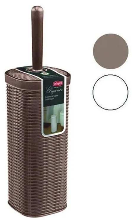 Portascopino Elegance in plastica effetto midollino 11,5x40 cm – Vari colori, TORTORA