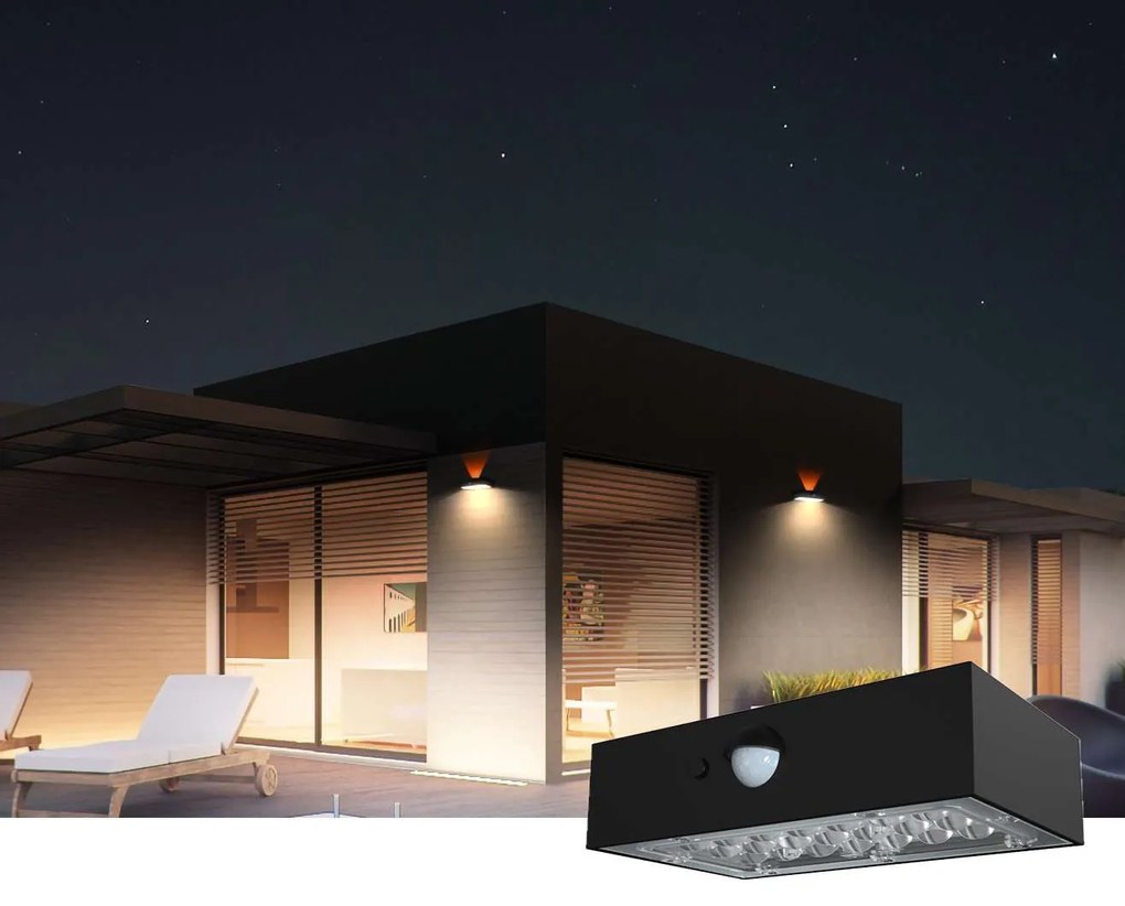 Applique Solare MINI-WALL Nera 350 lumen