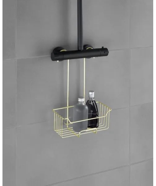 WENKO 25937100 - Cestello doccia MILO 25x36 cm acciaio inox/dorato/trasparente