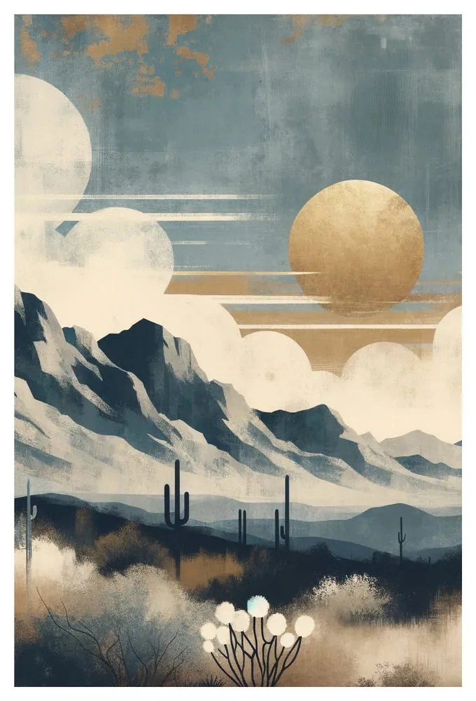 Quadro su tela – Deserto sotto sole dorato