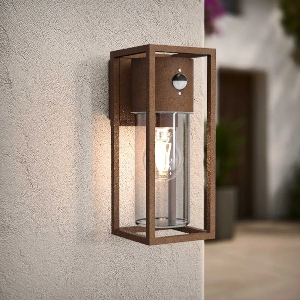 Applique Corten E27 con Sensore di Movimento IP54 - Serie VIMO Base E27