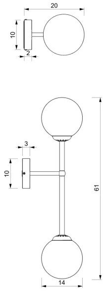 Applique POP 2xE14/40W/230V