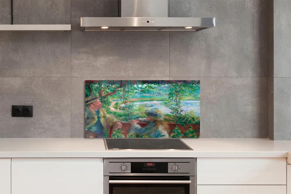 Pannello paraschizzi cucina Oltre l'acqua di Pierre Auguste Renoir 100x50 cm