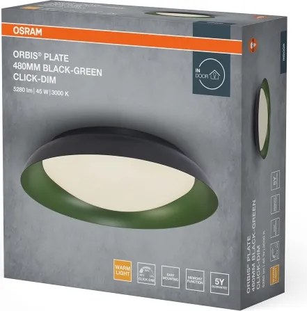 Osram - Plafoniera LED dimmerabile ORBIS PLATE LED/45W/230V Ø48 cm verde/nero