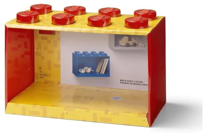 Mensola a muro rossa per bambini Brick 8 - LEGO®