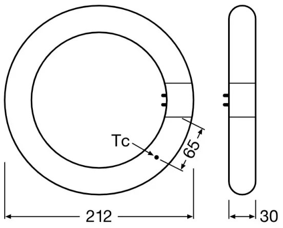 Tubo fluorescente LED SUBSTITUBE T9 G10q/12W/230V 4000K diametro 21,2 cm - Osram