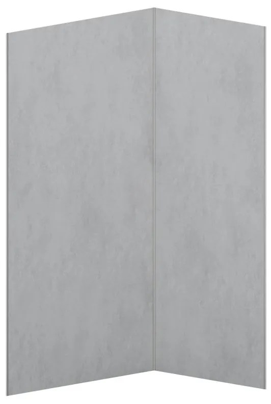 Pannello per parete da doccia effetto cemento cerato alluminio profili L90xL120xH210cm - Lotto di 2 - ARFINO