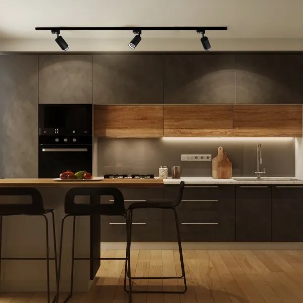 Faretto per sistema a binario PARIGI 3xGU10/10W/230V + 1 m rotaia sistema