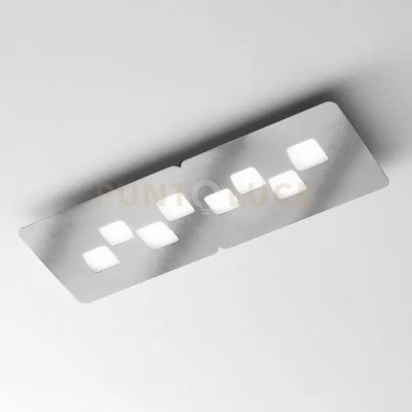 Bilbao p/g - acciaio plafoniera acciaio  8 luci attacco gx53 80cm