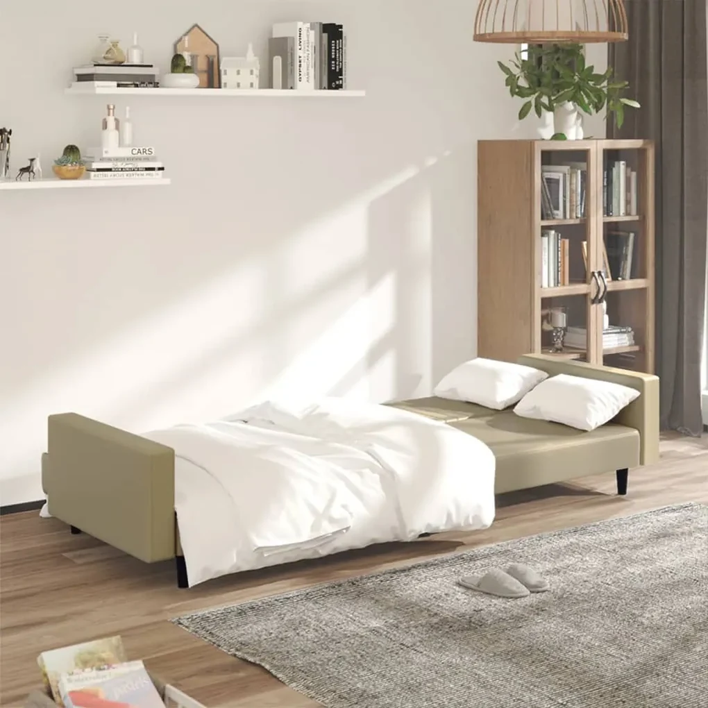 Divano letto a 2 posti cappuccino in similpelle
