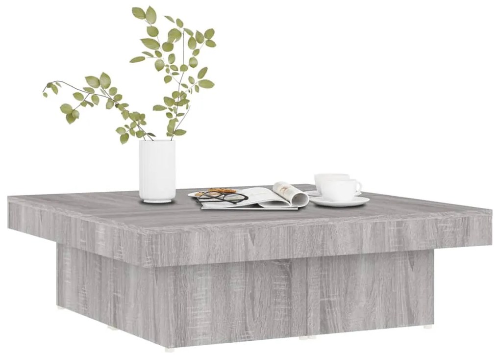 Tavolino da salotto grigio sonoma 90x90x28 cm legno multistrato