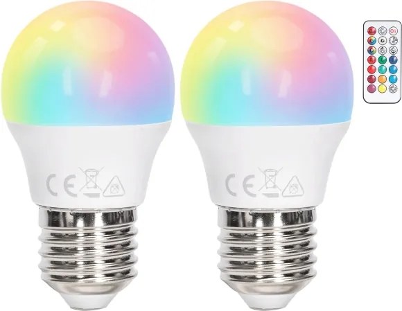 Aigostar - Lampadina LED RGBW dimmerabile G45 E27/6W/230V 3000K + telecomando
