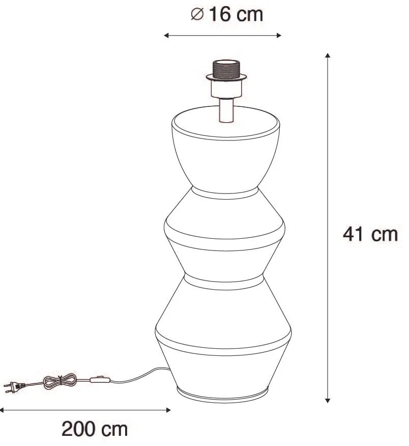 Lampada da tavolo di design in ceramica nera 16 cm senza paralume - Alisia