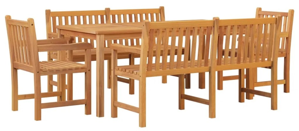 Set da pranzo per giardino 5 pz in legno massello di teak