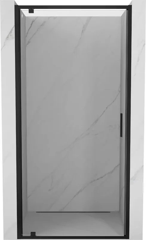 Mexen Exo porta doccia a battente 60 cm, trasparente, nero - 8181-060-000-70-00