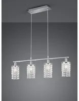 Sospensione Posh 4xE14 Cromo Vetro L80 cm Trio Lighting