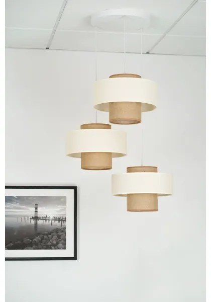 Brilagi - Lampadario a sospensione con filo DALLAS 3xE27/15W/230V marrone/color crema/bianco