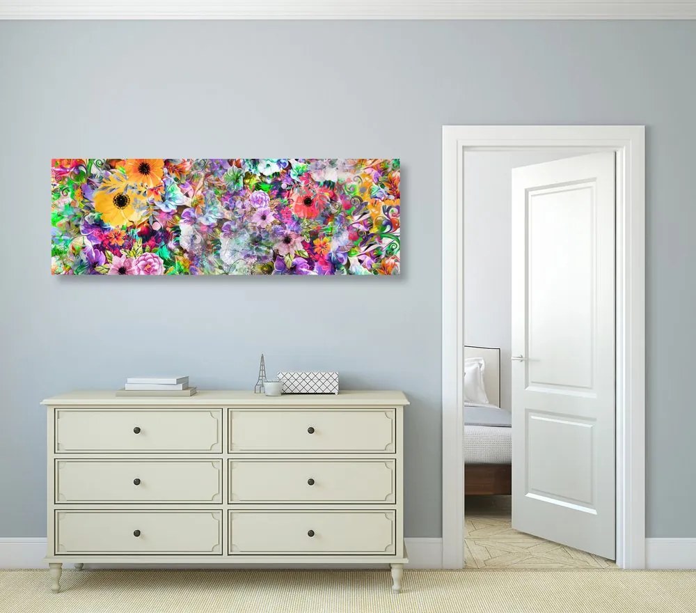 Stampa su tela – Fiori in versione multicolore