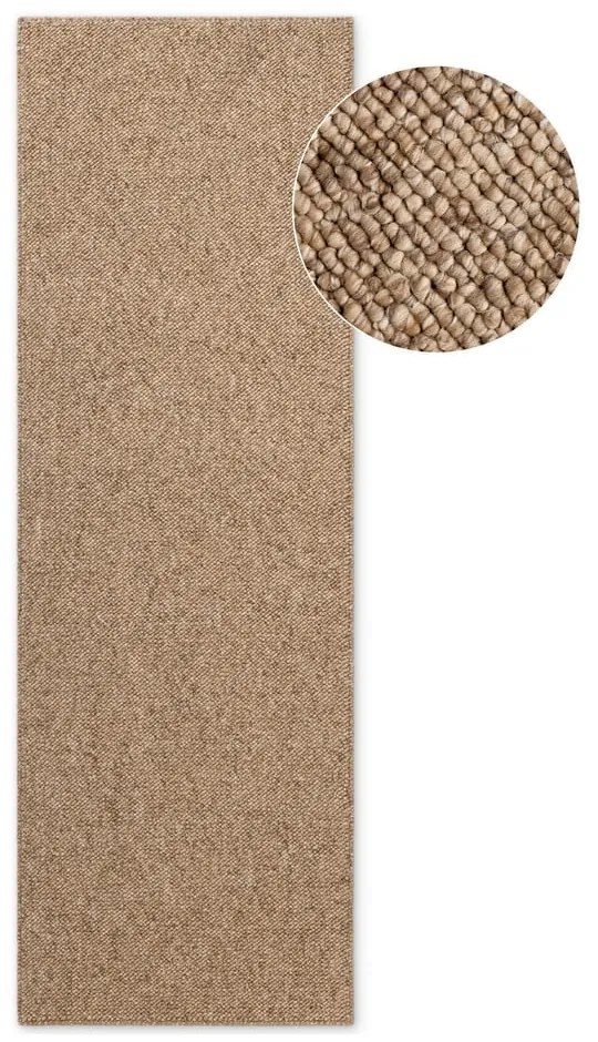 Passatoia in marrone chiaro lavabile 80x240 cm Rocco Caramel – Elle Decoration