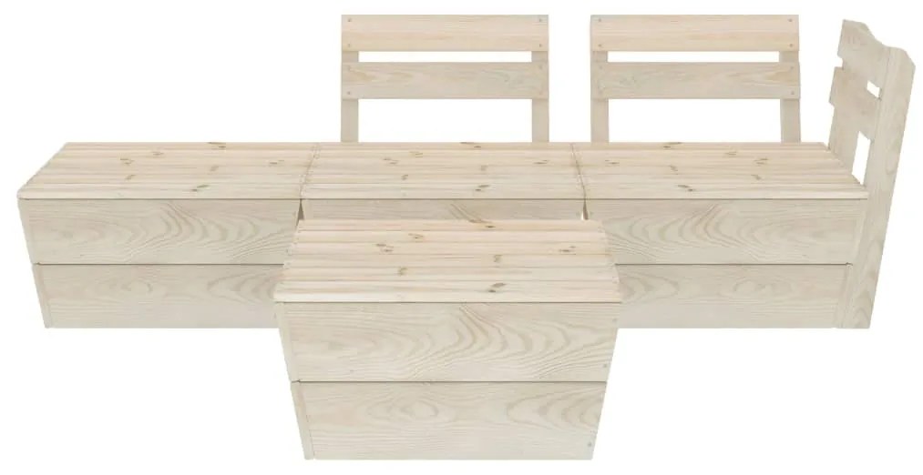 Set divani da giardino su pallet 4 pz in legno abete impregnato