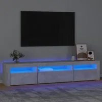 Mobile Porta TV con Luci LED Grigio Cemento 195x35x40 cm cod mxl 13890