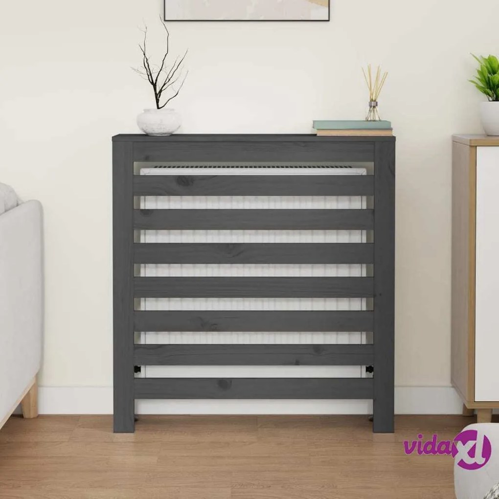 vidaXL Copertura Termosifone Grigia 79,5x19x84 cm Legno Massello Pino