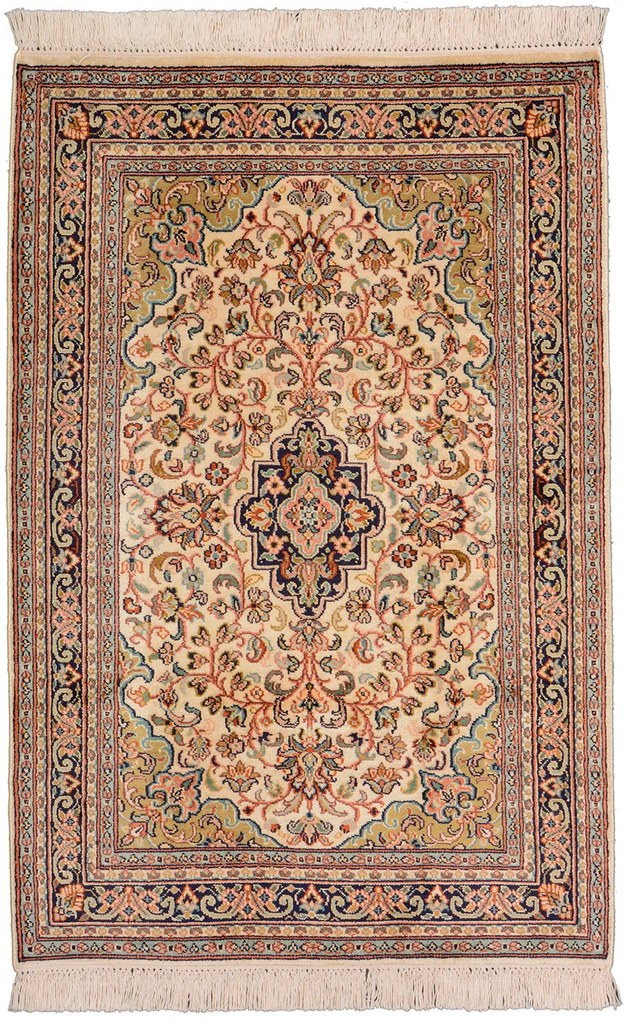 Cashmere Silk Tappeto orientale 100 x 60 Beige (Indian) Annodato A Mano