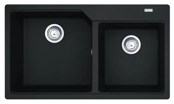 Lavello sopratop 2 vasche FRANKE City fragranite L 50 x L 86 cm nero