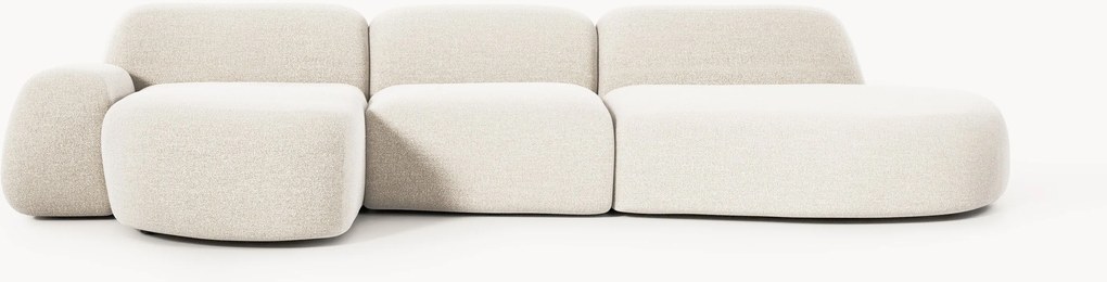 Divano angolare componibile 4 posti in bouclé con chaise longue Wolke
