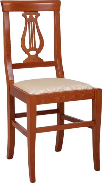 Sedia in legno massello Ciliegio con seduta imbottita LIRA SET 2 pezzi