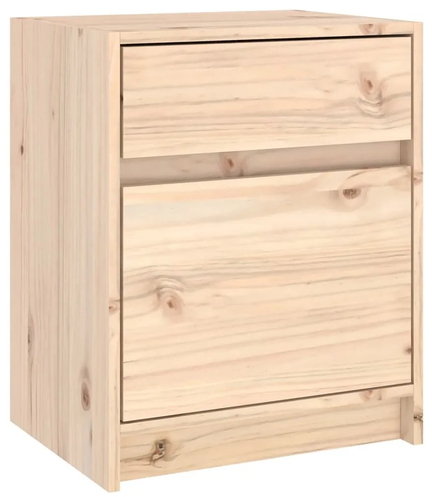 Comodino 40x31x50 cm in legno massello di pino