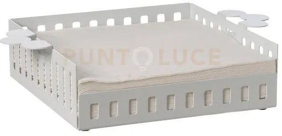 Portatovaglioli old grande bianco marmo in ferro 29x21x6hcm
