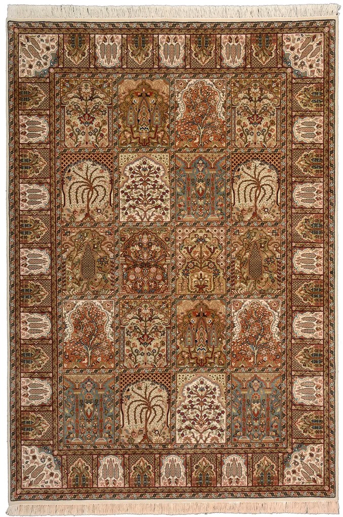 Ghom Tappeto orientale 150 x 220 Beige (Indian) Annodato A Mano