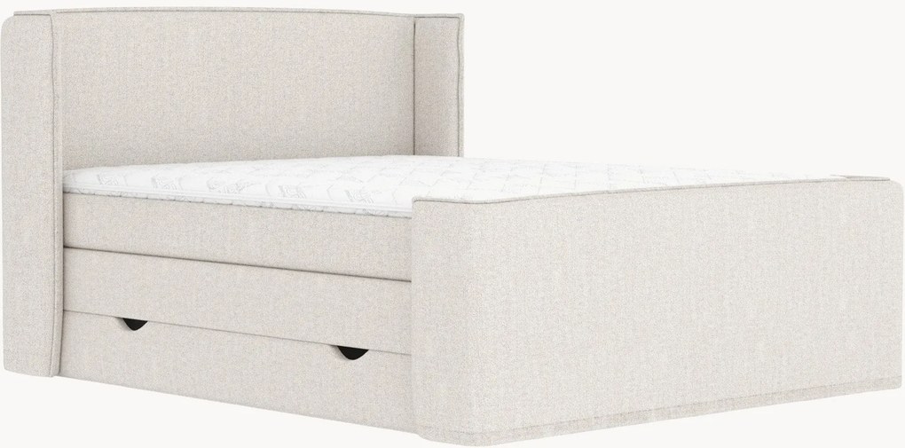 Letto boxspring fatto a mano con contenitore Freeland, H3