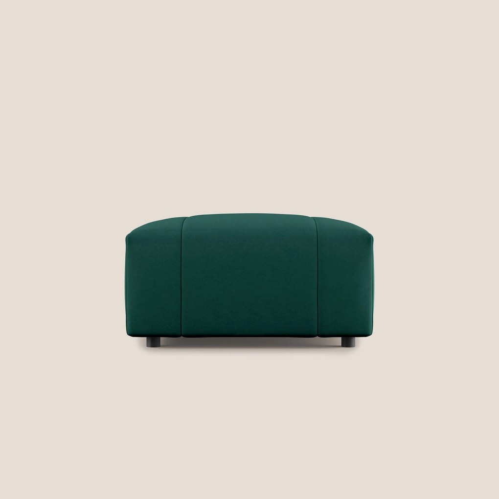 Giotto pouf in morbida microfibra effetto velluto impermeabile idrorepellente T09 verde