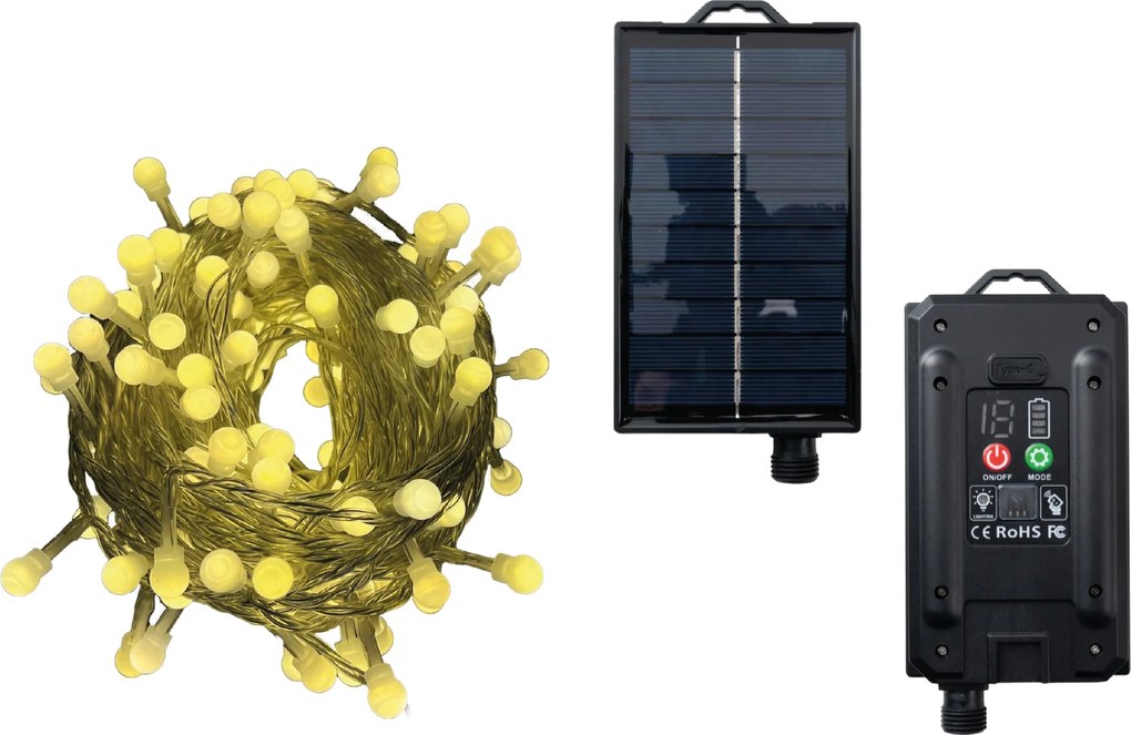 Luci di Natale Con Pannello Solare a Bulbo 150 Led